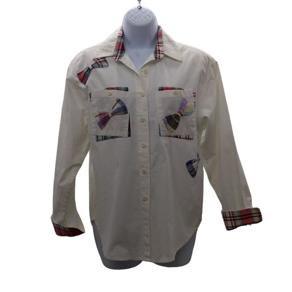 Vintage Cricket by the Creek Women's blouse white button down size M - Picture 1 of 10
